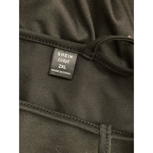 Shein Curve Women's Dress Size 2XL Black Cut Out Asymmetrical Shoulder NWOT - Picture 7 of 8